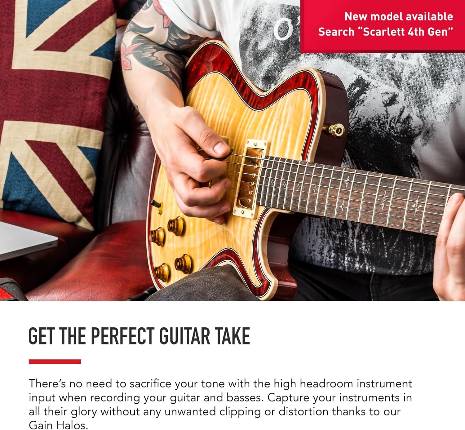 Scarlett Solo 3Rd Gen USB Audio Interface for Guitarists, Vocalists, Podcasters or Producers to Record and Playback Studio Quality Sound