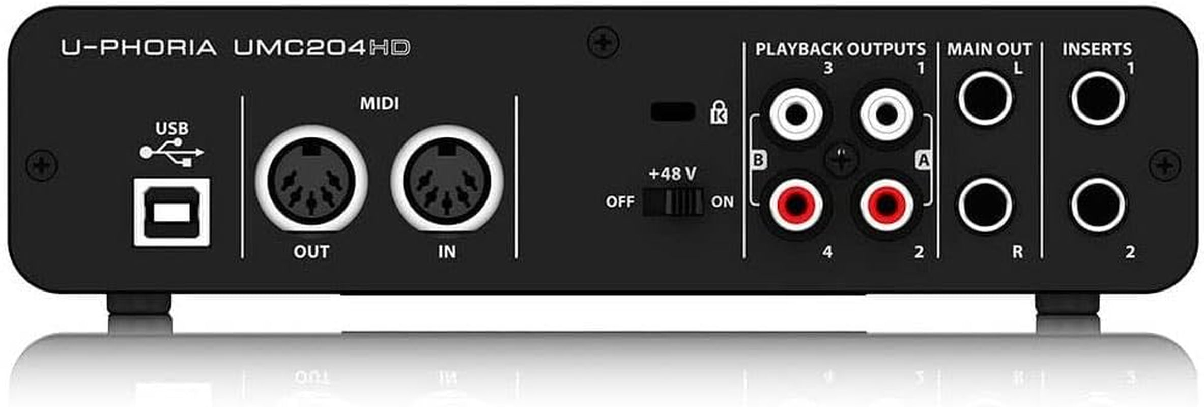 U-Phoria UMC204HD Audiophile 2X4 USB Audio/Midi Interface with MIDAS Mic Preamplifiers, 24-Bit/192Khz Resolution