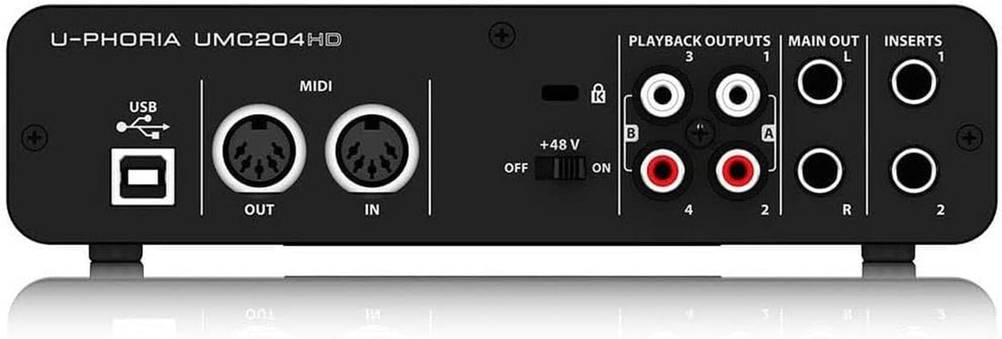 U-Phoria UMC204HD Audiophile 2X4 USB Audio/Midi Interface with MIDAS Mic Preamplifiers, 24-Bit/192Khz Resolution