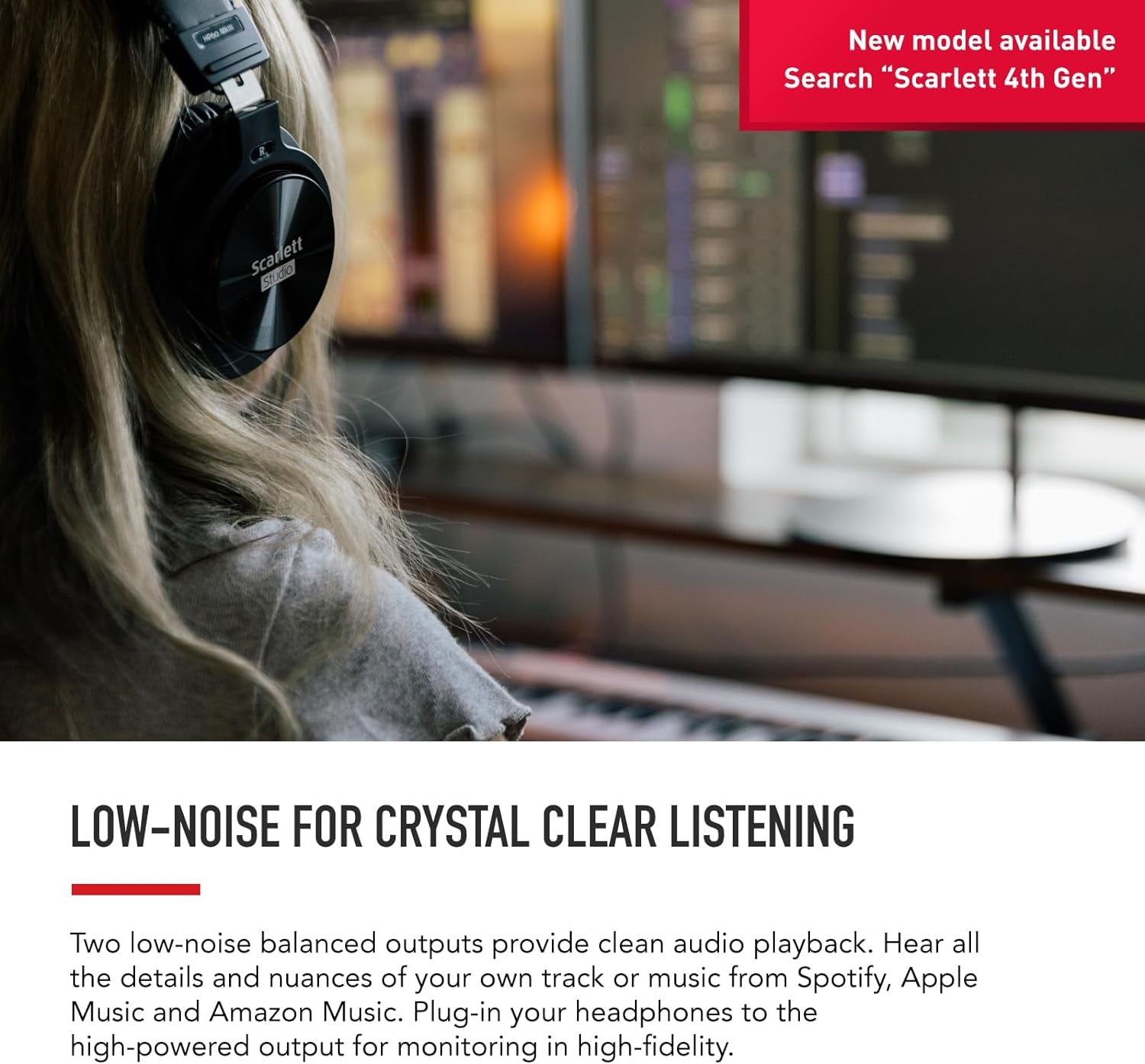 Scarlett Solo 3Rd Gen USB Audio Interface for Guitarists, Vocalists, Podcasters or Producers to Record and Playback Studio Quality Sound