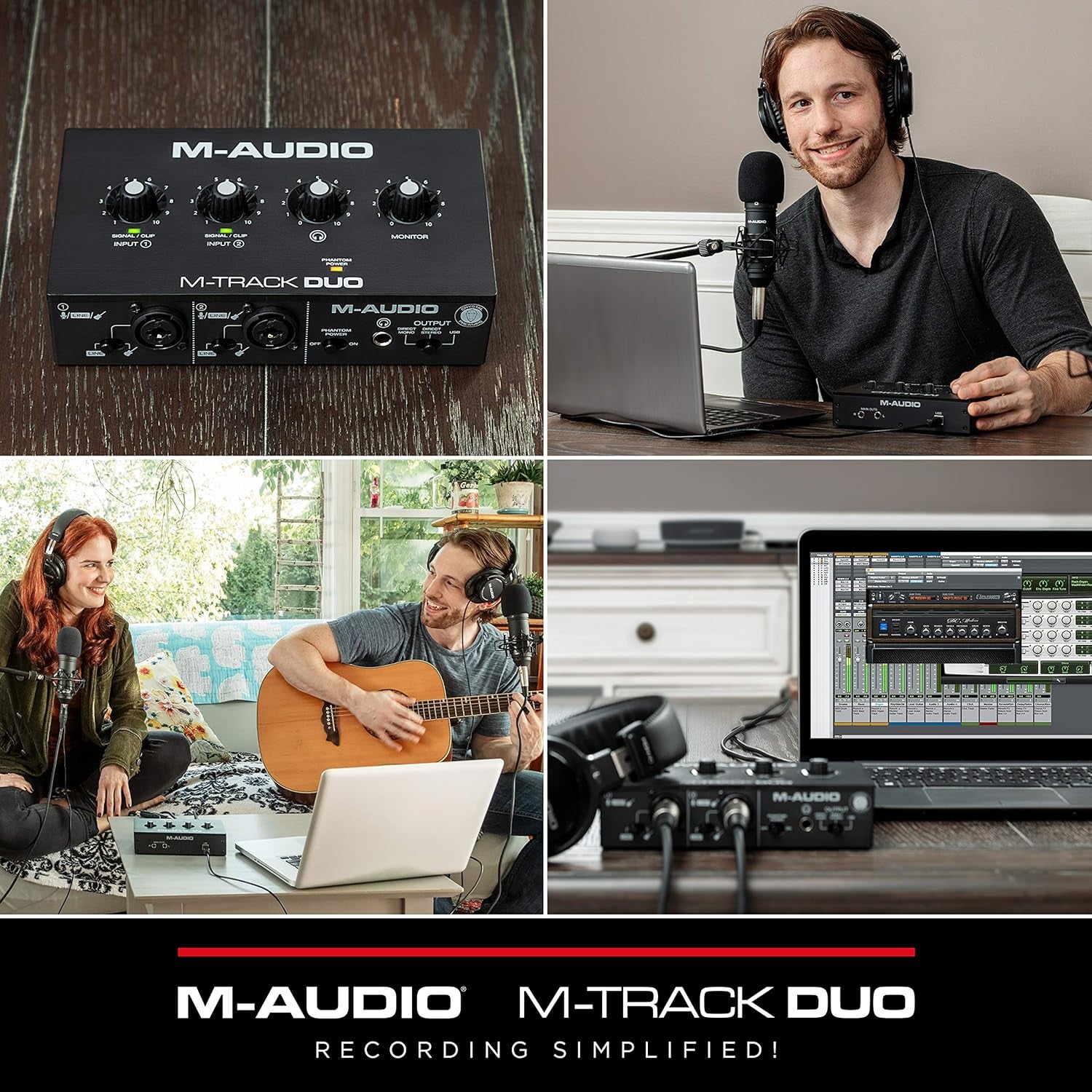 M-Track Duo – USB Audio Interface for Recording, Streaming and Podcasting with Dual XLR, Line & DI Inputs, plus a Software Suite Included