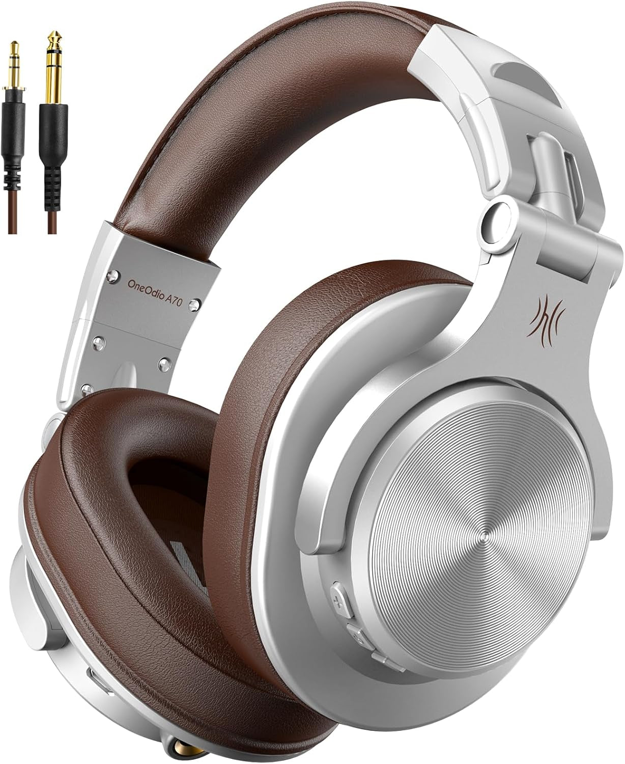A70 Bluetooth over Ear Headphones, Wireless Headphones W/ 72H Playtime, Hi-Res, 3.5Mm/6.35Mm Wired Audio Jack for Studio Monitor & Mixing DJ E-Guitar AMP, Computer Laptop PC Tablet - Silver
