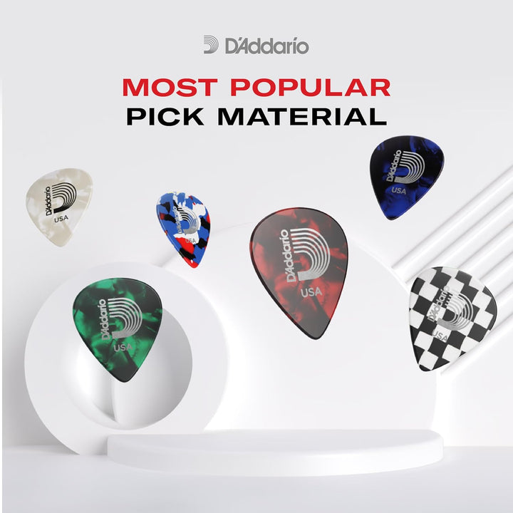 Celluloid Guitar Picks - Guitar Accessories - Guitar Picks for Acoustic Guitar, Electric Guitar, Bass Guitar - Natural Feel, Warm Tone - Assorted, Medium 0.70Mm, 10-Pack