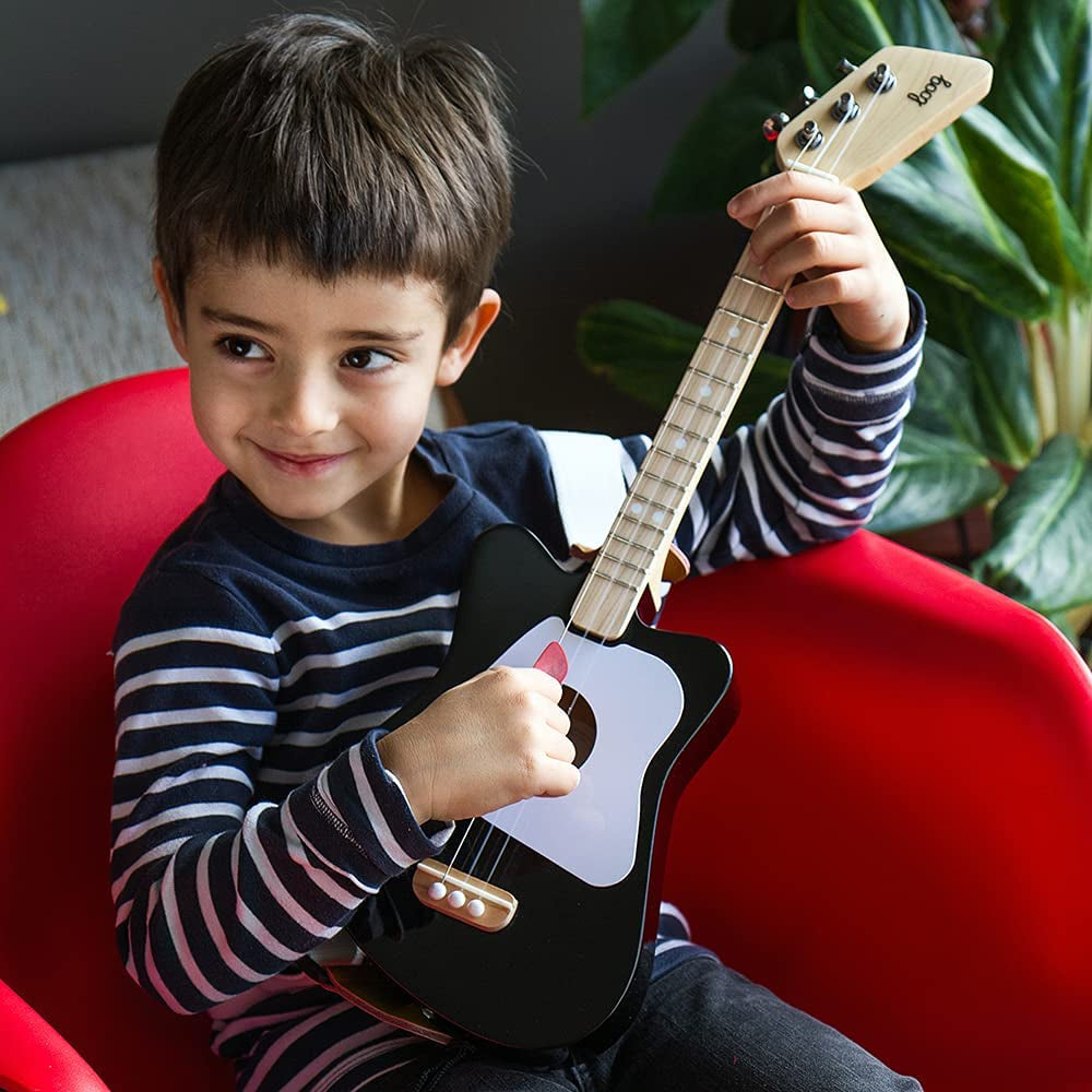 Mini Acoustic Kids Guitar for Beginners 3-Strings Ages 3+ Learning App and Lessons Included